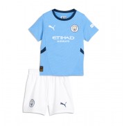 Billiga Manchester City Erling Haaland #9 Hemmatröja Barn 2024-25 Kortärmad (+ Korta byxor)